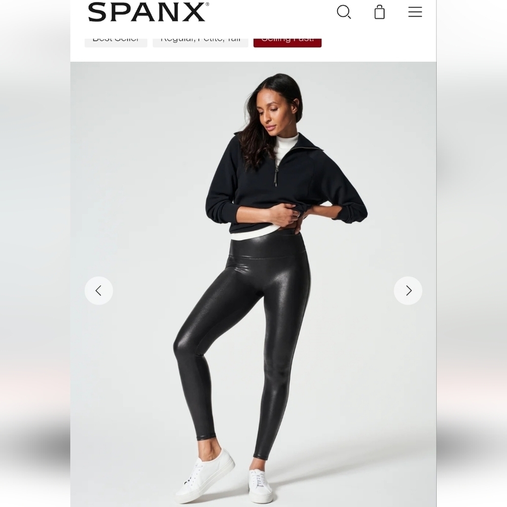 Spanxs SPANXshape™ Faux Leather Leggings in Black Size L